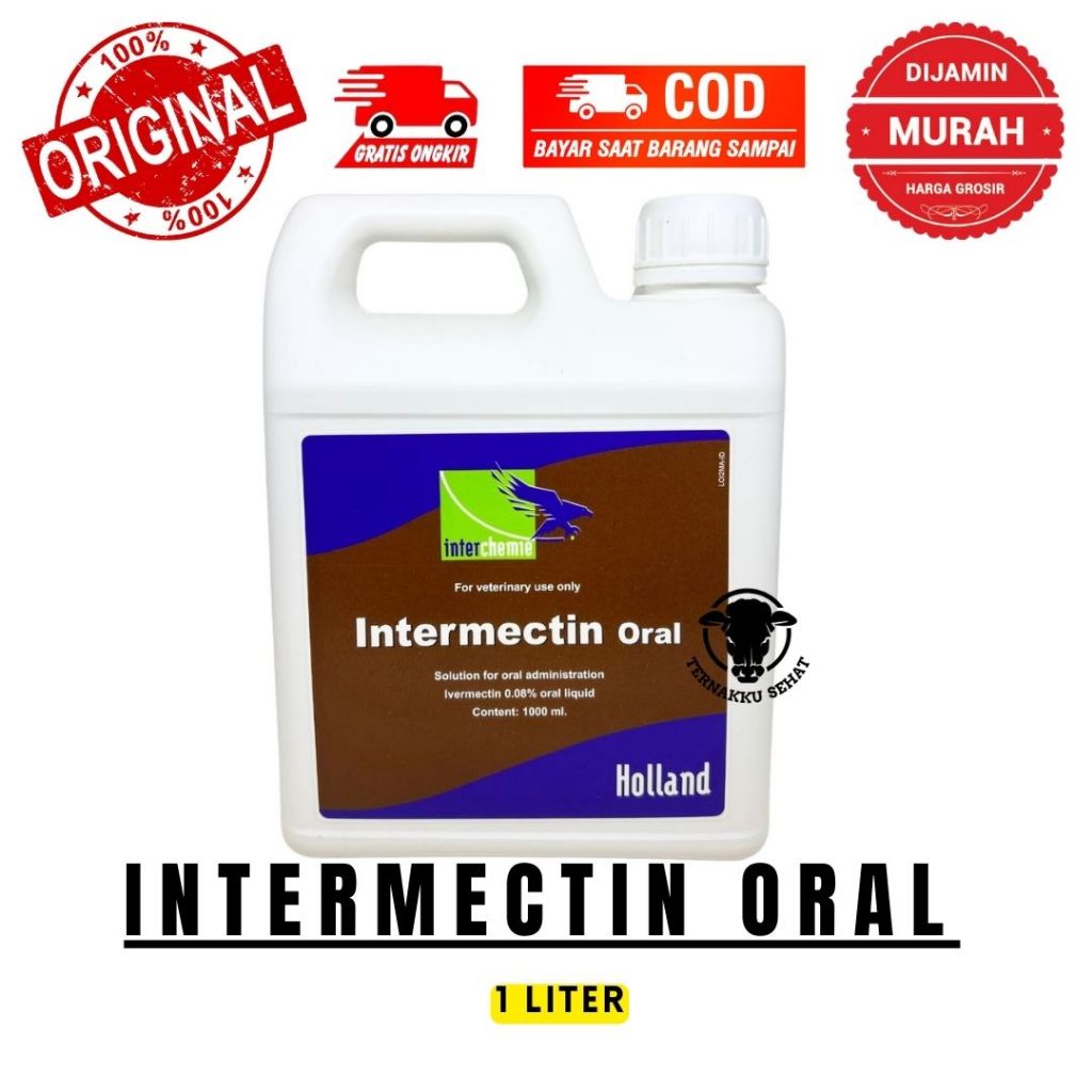 INTERMECTIN ORAL 1 LITER - Obat Kutu Skabies Gudik Pinjal Cacing Sapi Kambing