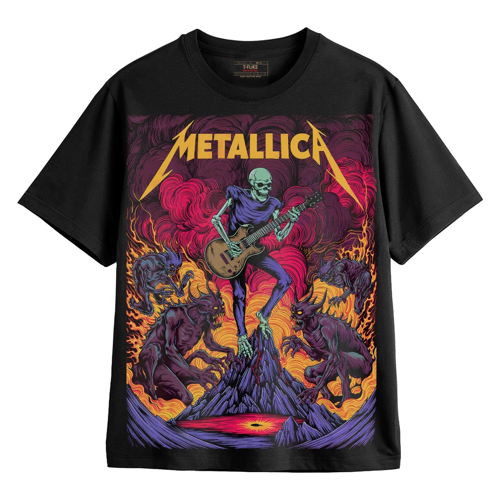 Original METALLICA EUROPE TOUR 2022 Ver1  KAOS BAND TSHIRT OVERSIZE UNISEX HITAM - TFLIKS Unisex Tee