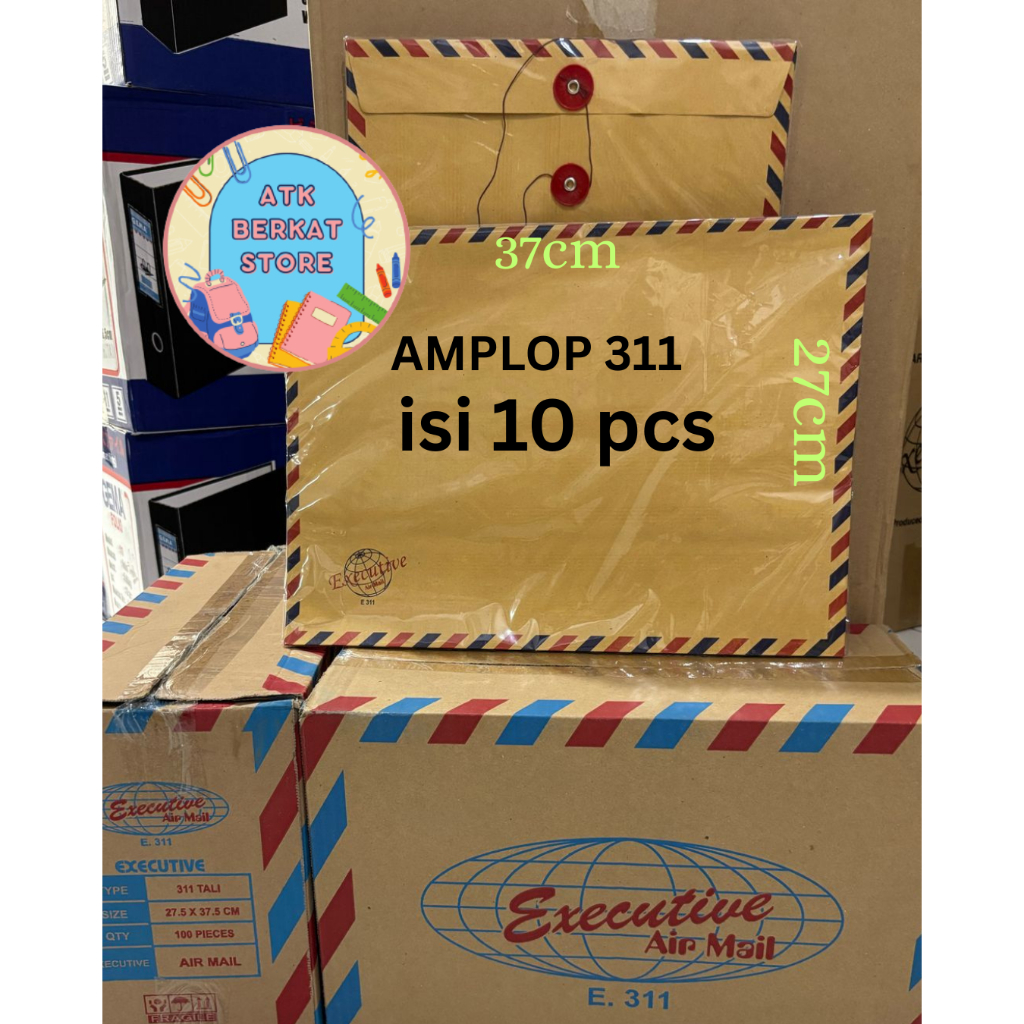 

[10 pcs] Amplop Coklat Air Mail Tali Executive 311