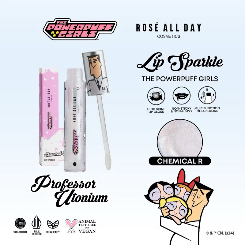 ROSE ALL DAY POWER PUFF GIRLS LIP SPARKLE