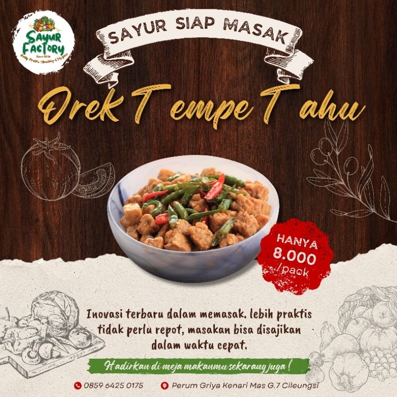 

Paket Siap Masak Orek Tempe Tahu