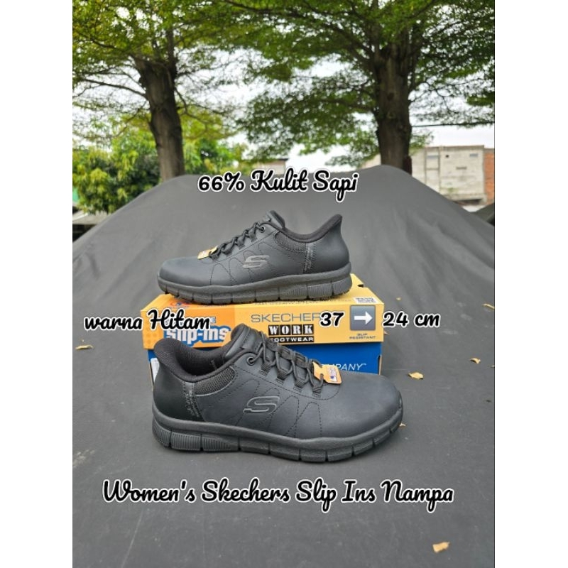 Women's Skechers Slip-ins: Work Nampa - Cottonbud : 108218-BLK