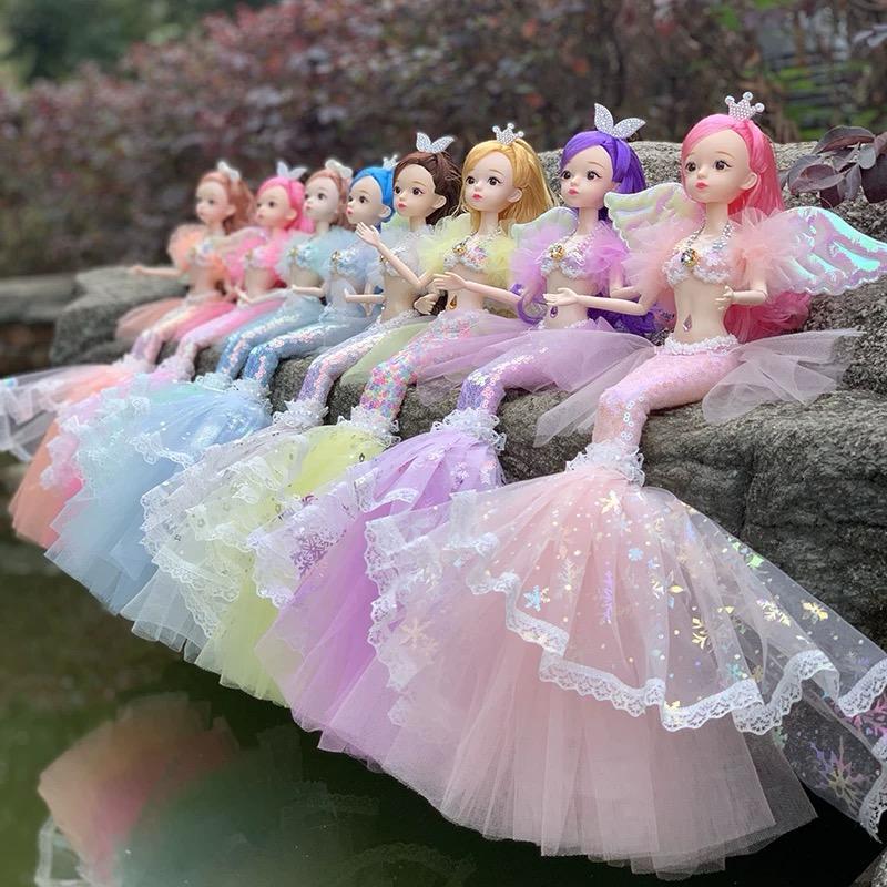 { OMG } Boneka Duyung Hadiah Ulang Tahun anak anak / Boneka Putri Duyung Boneka Mewah dengan 11 Send