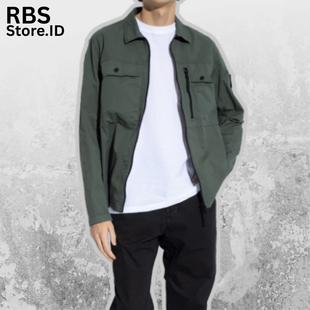 Overshirt Green Army Overshirt Jacket Stone Island Buckingham On The Sides