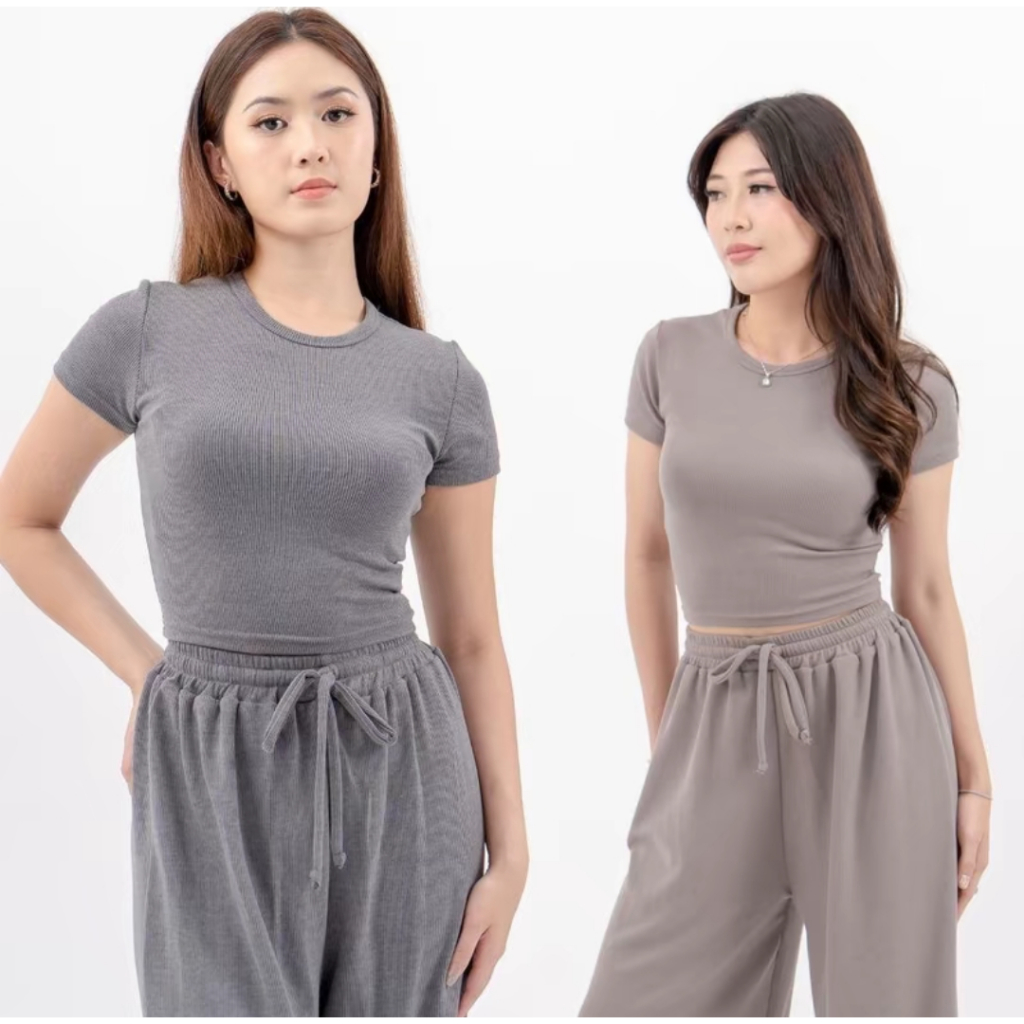 Baju Crop Top Wanita - Crop Top Lengan Pendek Baju wanita Kekinian - Crop Top Korean Style - Atasan 