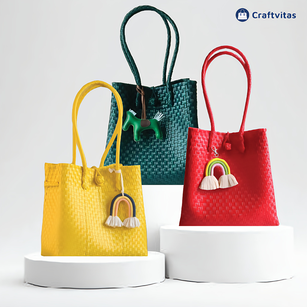 Hampers Tas Anyaman Jinjing Rajut Wanita Premium Jali Bag Woven Bag Handmade Tote Bag Wanita