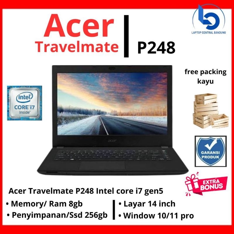 Laptop Acer Travelmate P248 core i7 gen6 Ram 8gb Ssd 256gb Original