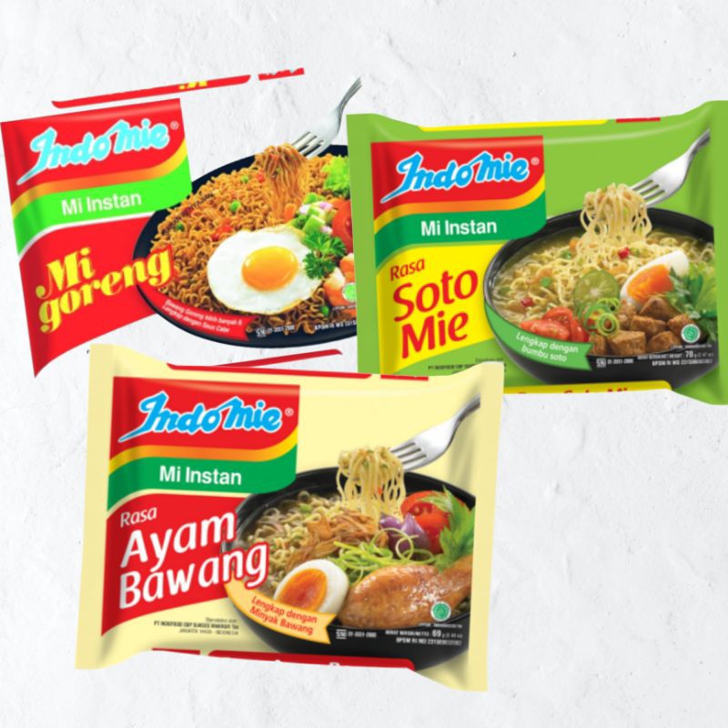 

Indomie Mie Instan mie goreng/ayam Bawang/Soto