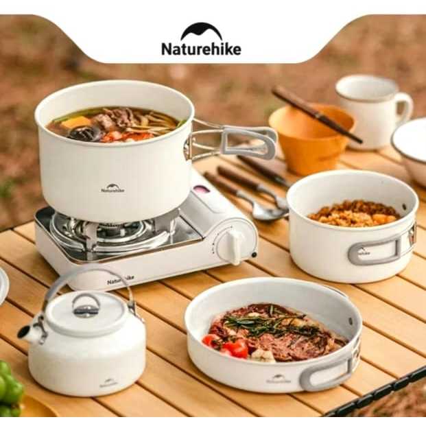 Nesting Naturehike CNK2450CF013 cooking set ceramic non stick pot set