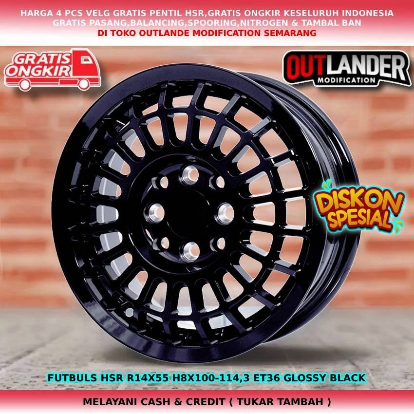 velg mobil racing r14, velg mobil kijang lgx avanxa xenia agya calya ayla swift sigra hsr futbul r14
