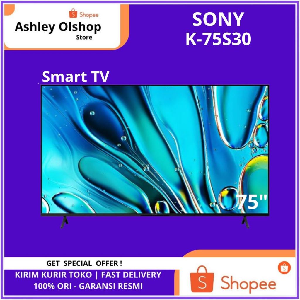 TV Sony Bravia 3 K-75S30 75 Inch Google TV Sony 75S30 4K HDR 75 Inci Sony S30 [RESMI]