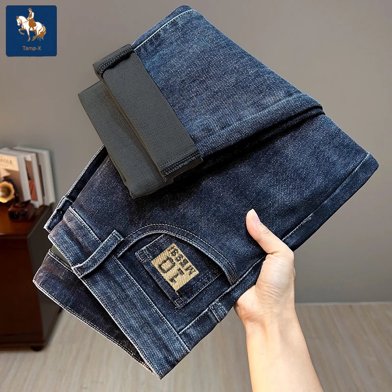Tamp-X Celana Jeans Pria Pensil Denim Standar Slim