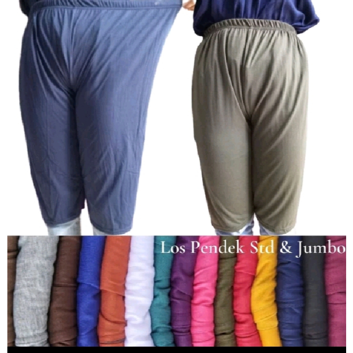Celana 7/8 Wanita Santai Standar & Jumbo  Celana Aladin Los Pendek Polos Celana Pendek Wanita Santai