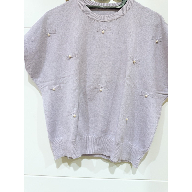 BAJU ATASAN WANITA RAJUT HALUS BKK LILAC UNGU LAVENDER PITA