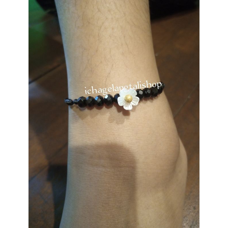 gelang kaki Ceko bunga satin 0, 1 gram semar nusantara