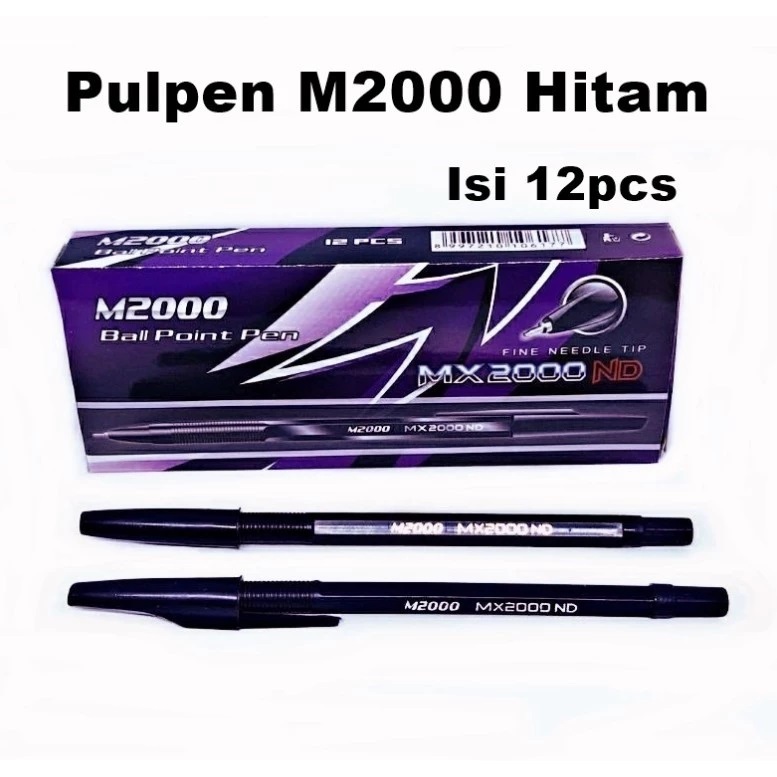

(1 Box 12 Pcs) Pulpen Hitam M2000 MX2000ND / Pena M2000 Hitam Murah Berkualitas