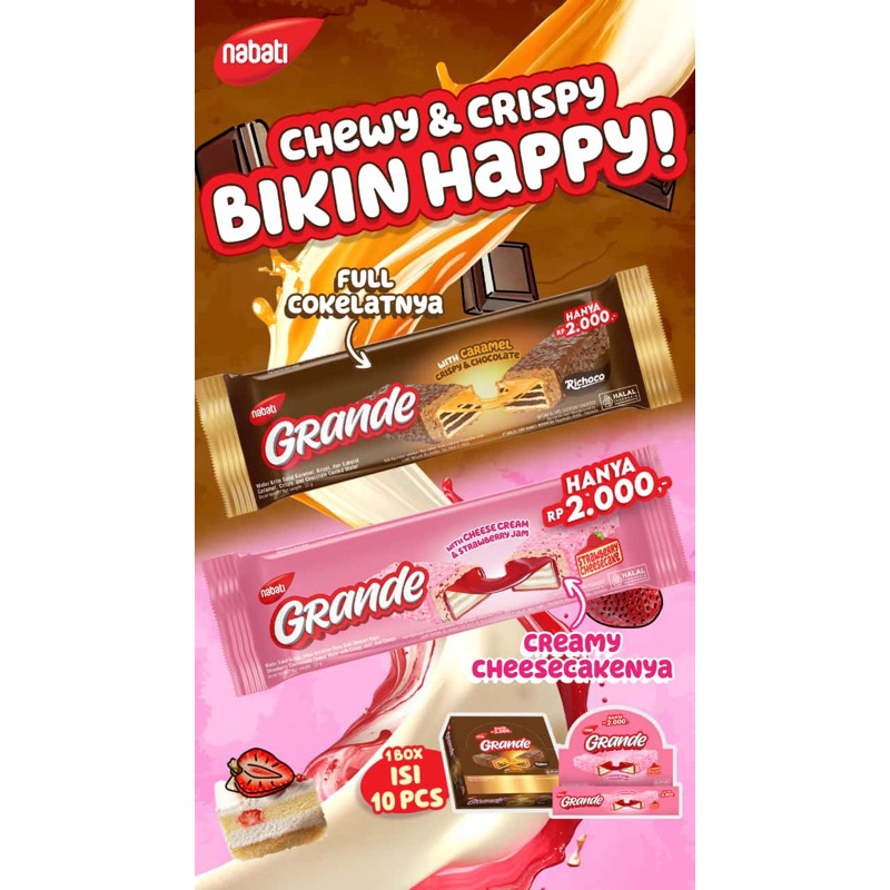 

NABATI GRANDE RASA STRAWBERY KEJU CHEESE CAKE NETTO 27 GR