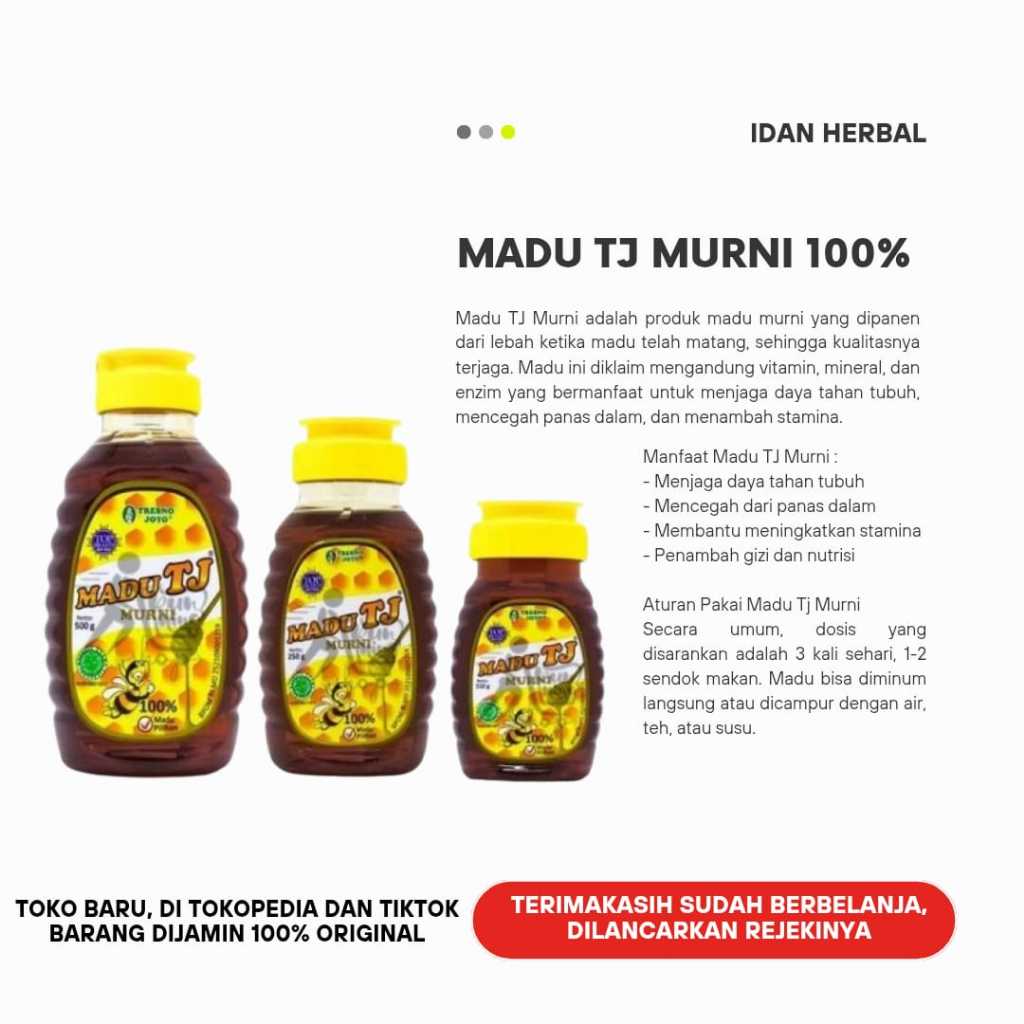 

Madu TJ Murni Tresnojoyo 150ml 250ml 500ml