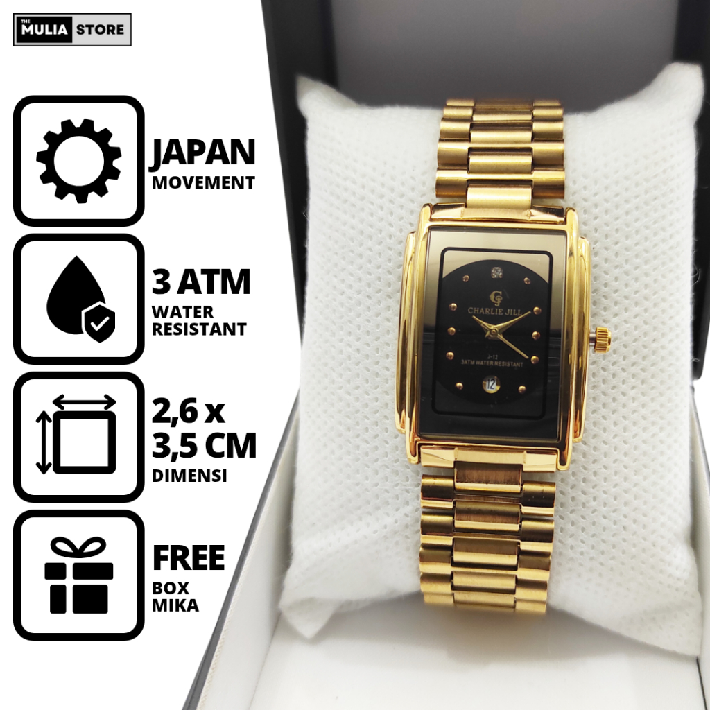 CHARLIE JILL Jam Tangan Wanita Charlie Jill J12 8191 M Tanggal Analog