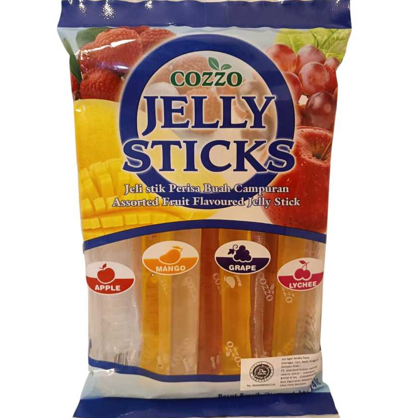 

COZZO Jelly Sticks 240g Konnyaku Jelly Zero Fat Assorted Jeli Agar Aneka Rasa Buah