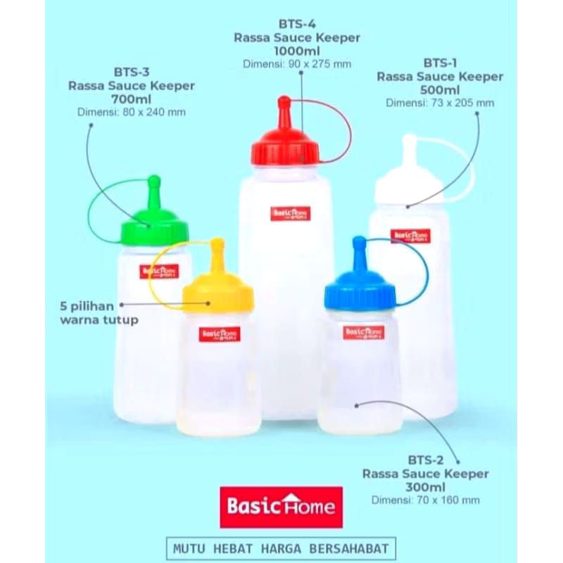

Rassa Sauce Keeper 300 - 500 - 700 - 1.000 ml / Botol Sauce dan kecap Merk Lion Star