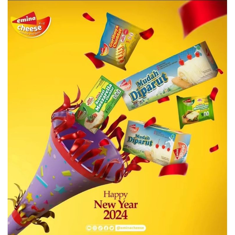 

Keju Shreed Emina 250gram / Keju parut / toping cake