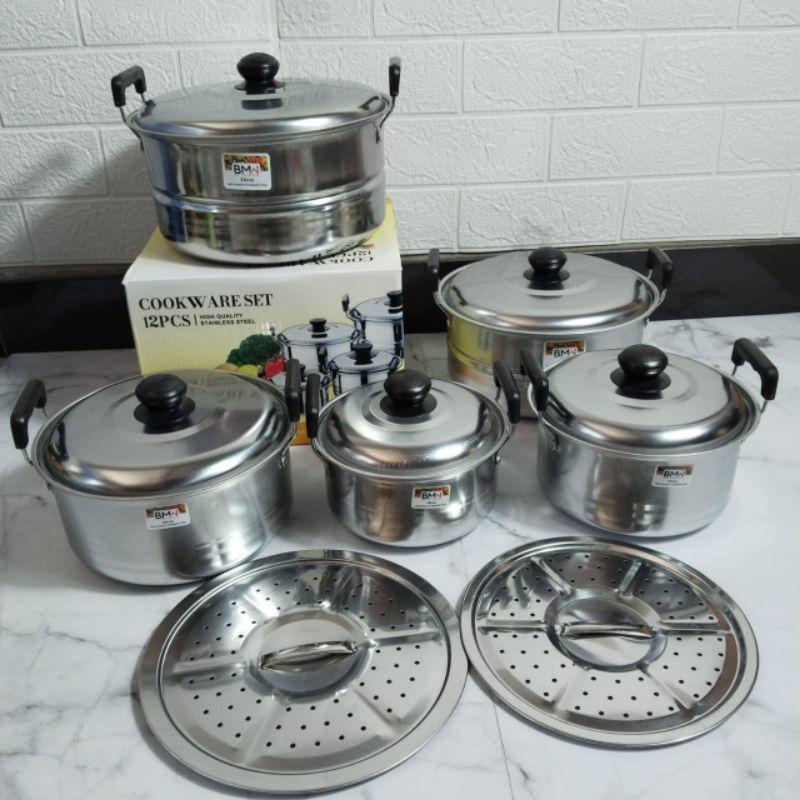 Panci set panci sup kukus stainless steel steamer soup pot murah