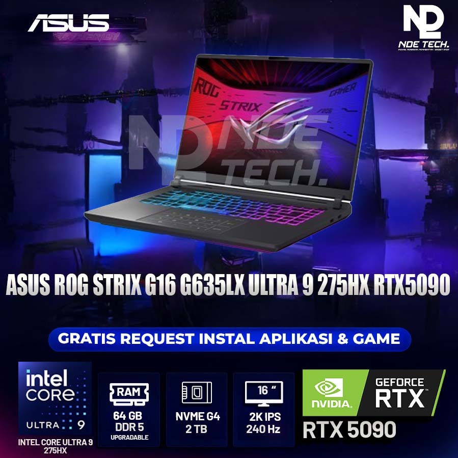 ASUS ROG STRIX G16 G635LX ULTRA 9 275HX RTX5090