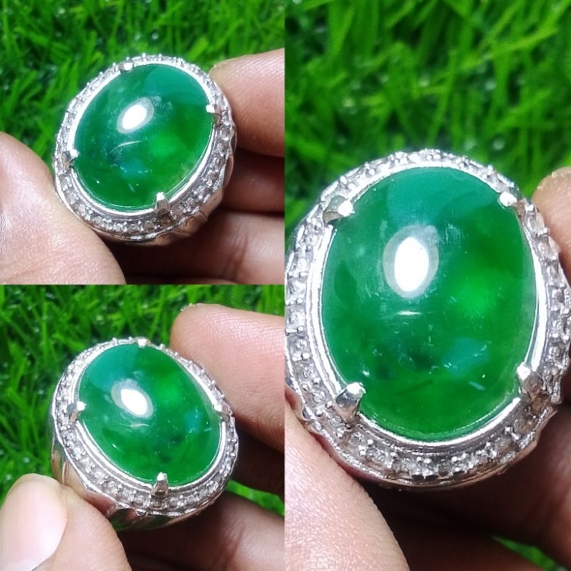 Batu cincin natural hijau Garut Ohen Ss21