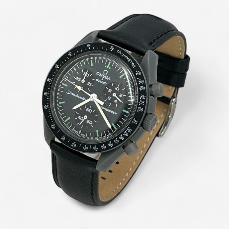 strap omega x swatch Bioceramic Leather