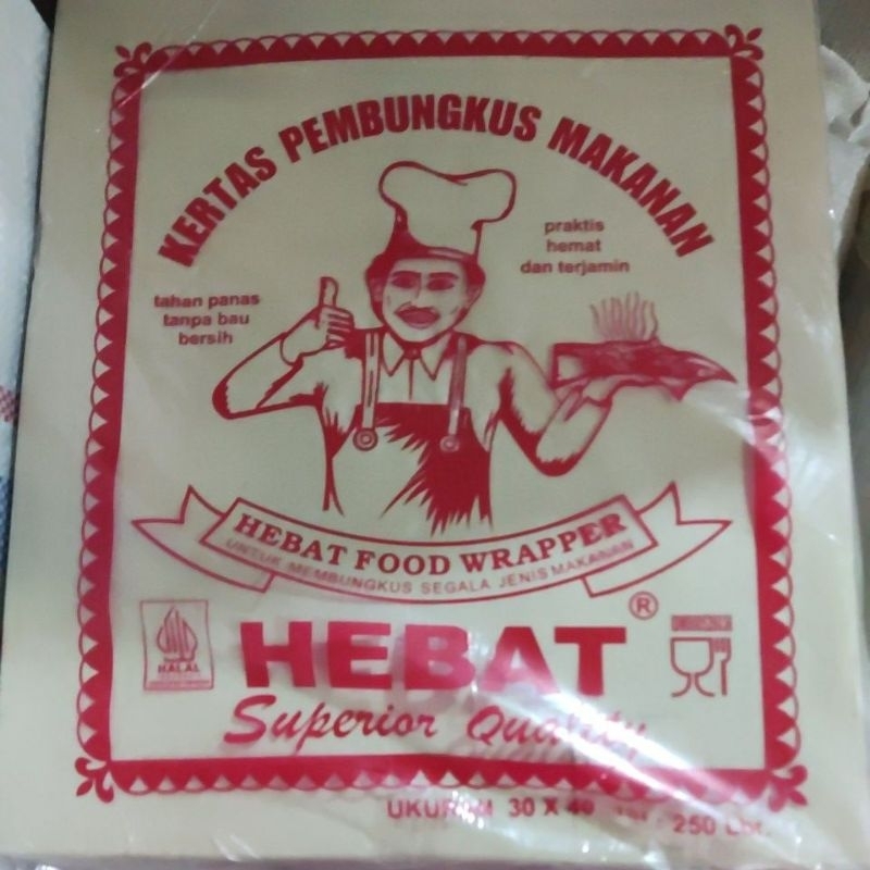 

kertas pembungkus makanan cap hebat isi 250
