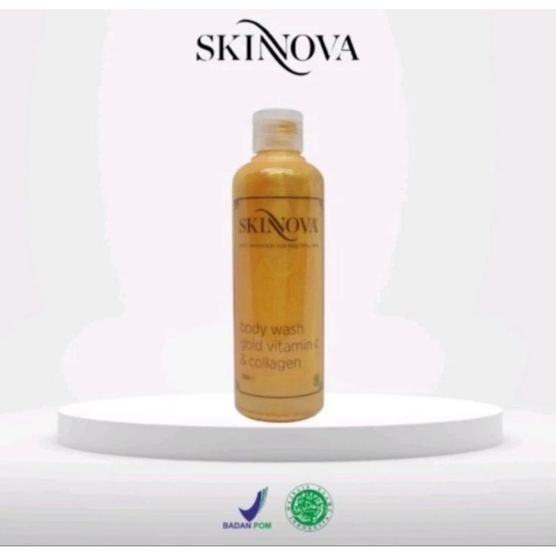 Skinnova Body Wash Gold Vitamin C & Collagen - sabun pembersih pemutih pencerah pelembab - elastisit
