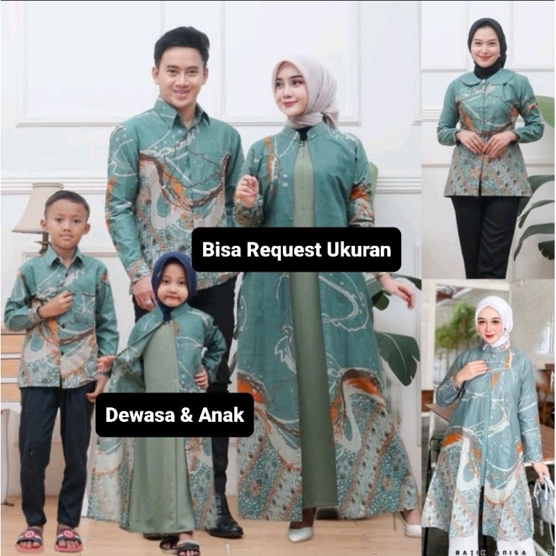 BAJU SERAGAM BATIK COUPLE GAMIS PASANGAN SARIMBIT KELUARGA CUSTOM ANAK / ATASAN KEMEJA PRIA JUMBO / 