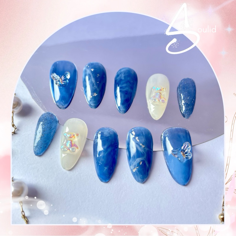 Press On Nail Polish Gel Handmade Fakenails Nail Art Custom Warna & Ukuran