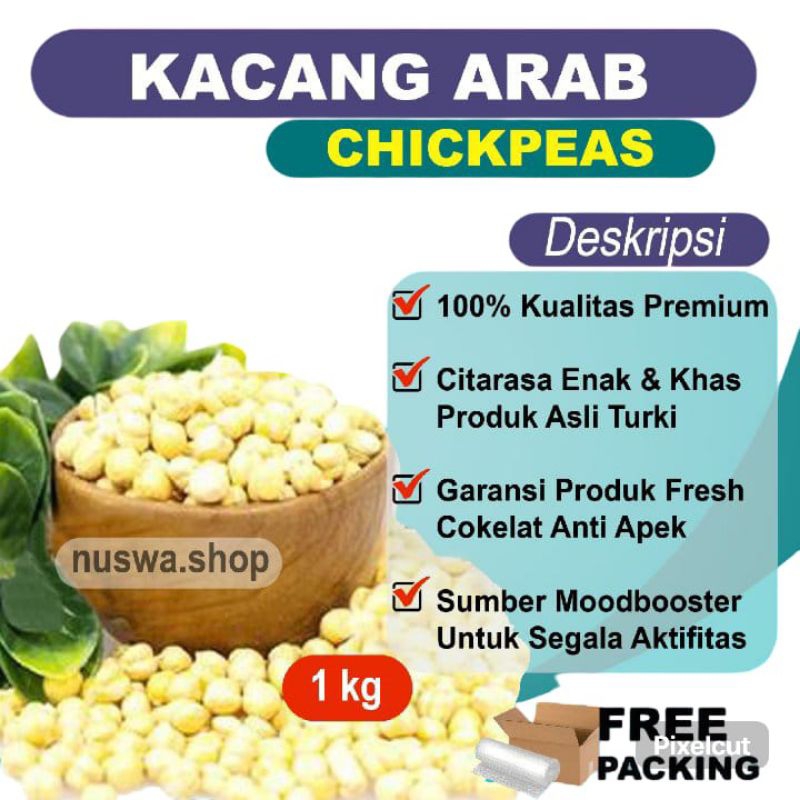 

KACANG ARAB CHICKPEAS PREMIUM 1 KG OLEH OLEH HAJI/UMROH MOOD BOOSTER MPASI