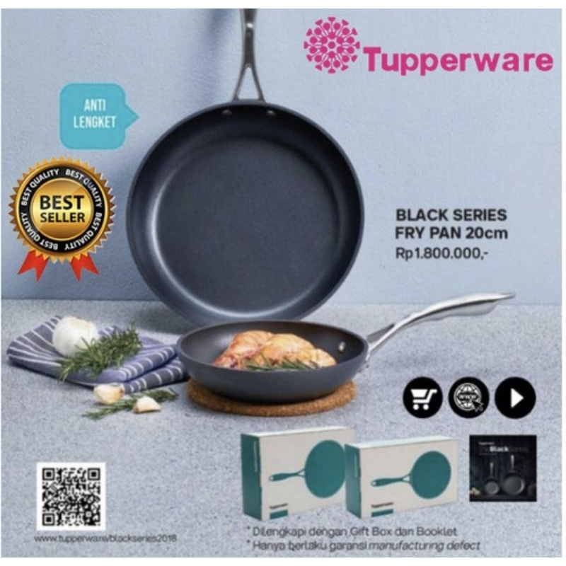 wajan panci Blackseries frypan wajan teflon stainless steel Tupperware