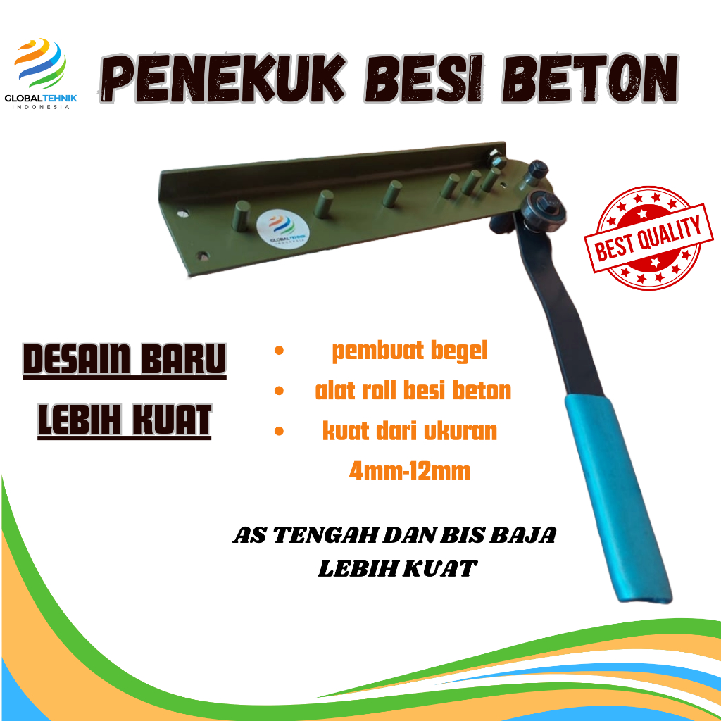 Alat Penekuk besi beton tekuk besi beton pembuat cincin begel ukuran 4mm, 6mm, 8mm, 10mm desain baru