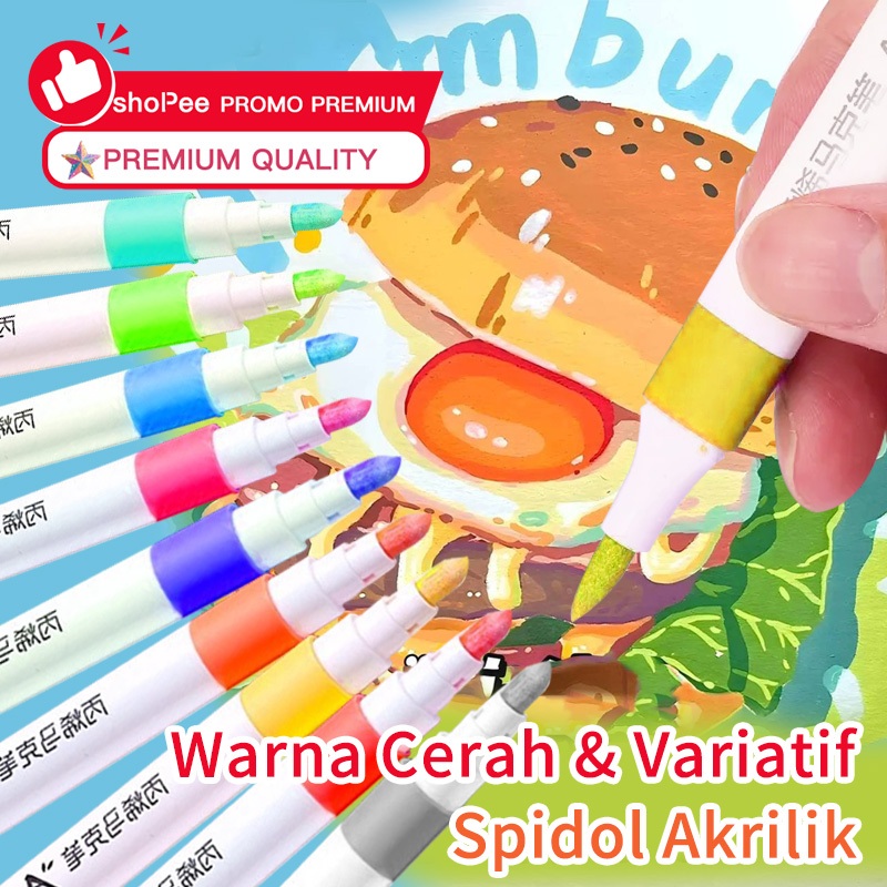 

【COD READY】Acrylic Marker Pen Set Spidol Akrilik Warna Cepat Kering Tahan Air DIY Painting Spidol Pastel Pulpen Highlight