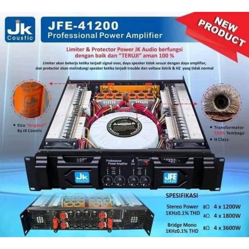 power 4 channel JK coustic type JFE 41200