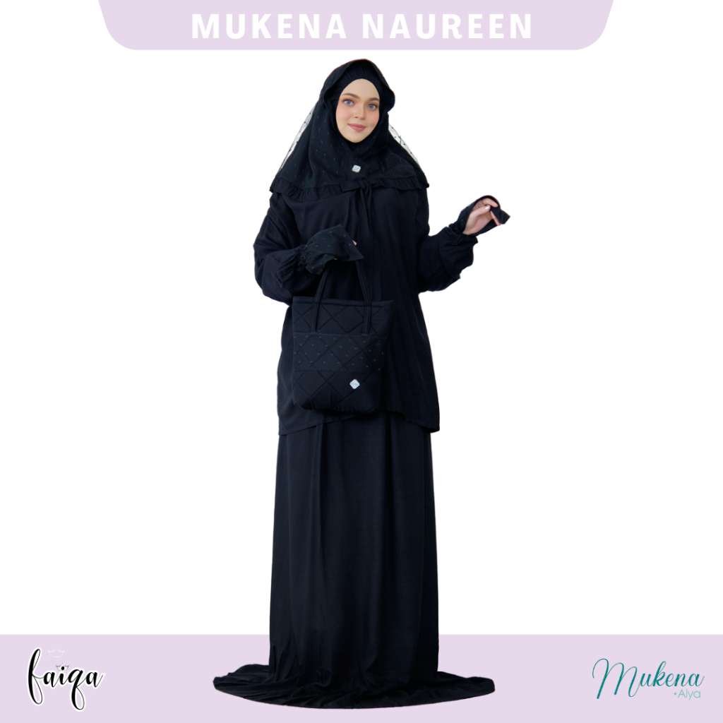 Mukena Naureen Atasan Bawahan Dewasa Allsize berLengan Katun Rayon Polos | MukenaAlya