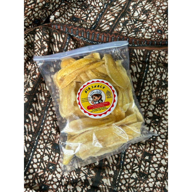 

kripik pisang asli, renyah, gurih 15gr
