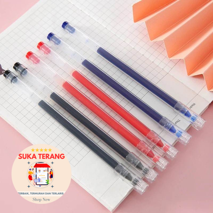 

ST Pulpen Gel POLOS Ink 0.5mm Standar Pulpen Alat Tulis Stationary Kantor Sekolah Pena Pen Tinta Cair Murah 3 Warna Termurah