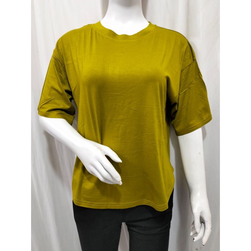 kaos atasan wanita oversize belakang belah bawah oval XL