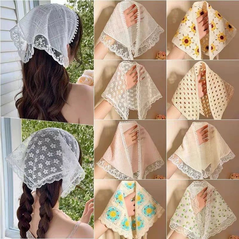 Bandana kain renda perempuan lace hairband headband scarf aksesoris accesories fashion gaya korea ko
