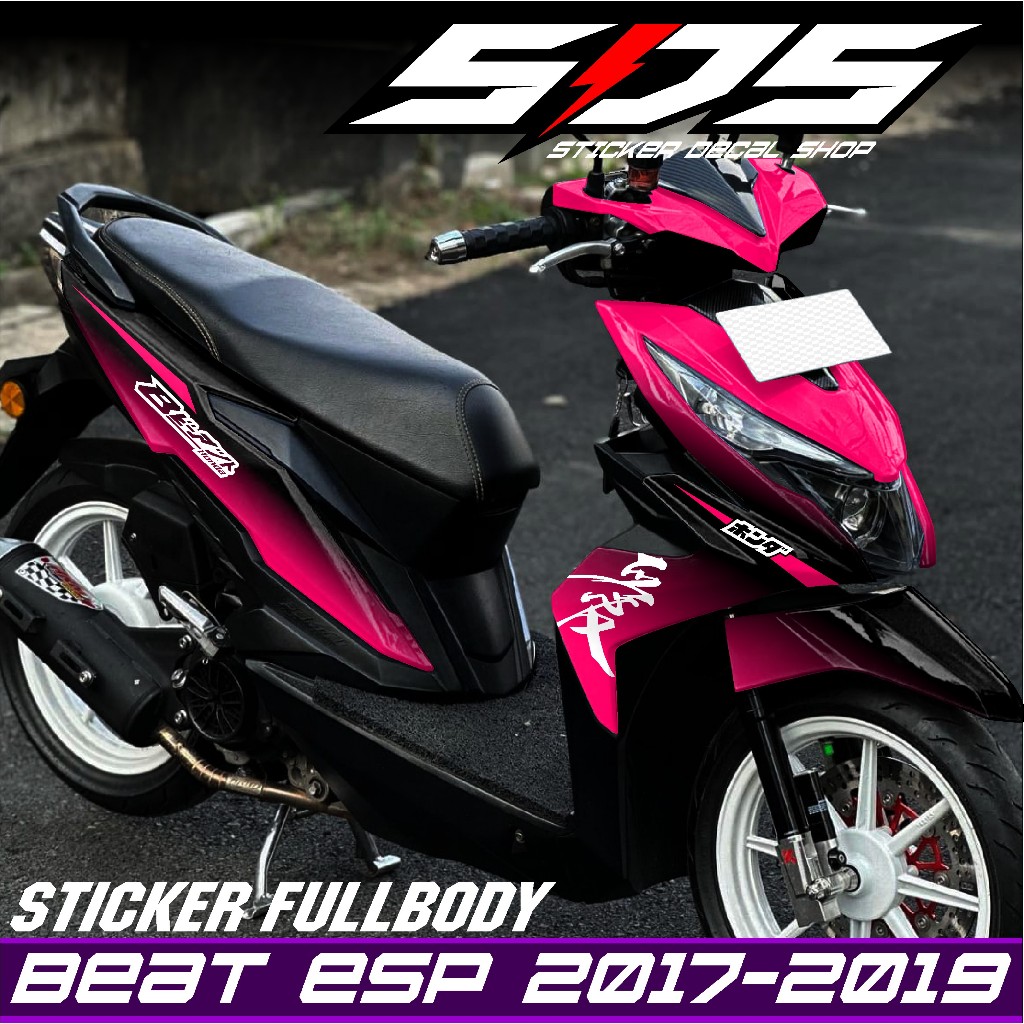 Decal Sticker Motor Beat ESP/STREET 2017-2019 Full Body Stiker Skotlet Beat Racing Motif Kanji Japan