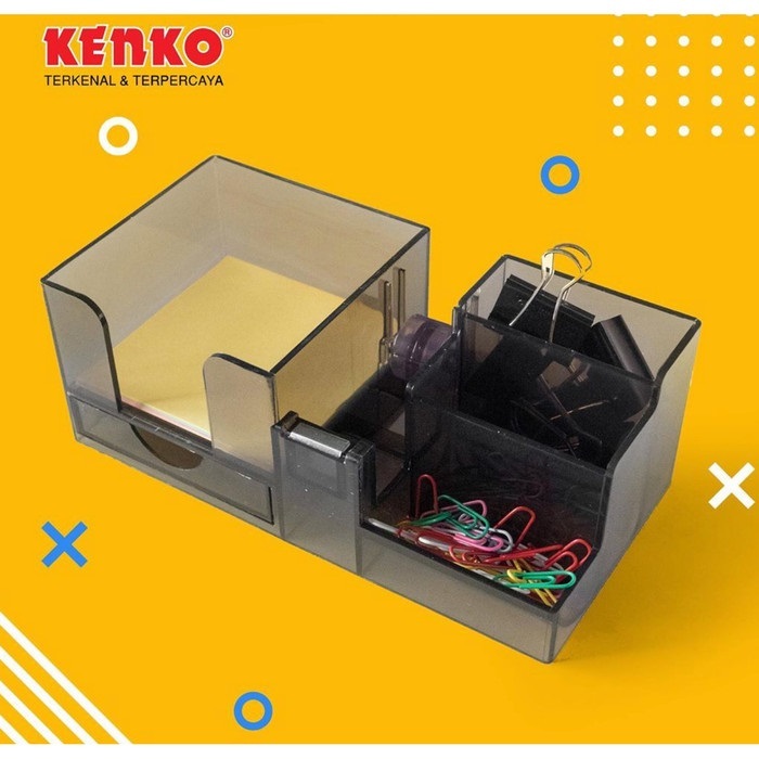 

Desk Set No. 8312 KENKO for Paper, Cutter, Rubber Bands, Screws, Pins, Scissors, ETC