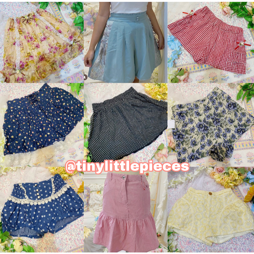 (SKR2) Skort/Skirt/Shorts Rok Mini Celana Pendek Coquette Y2K Cottagcore Fairycore Kawaii Liz lisa A