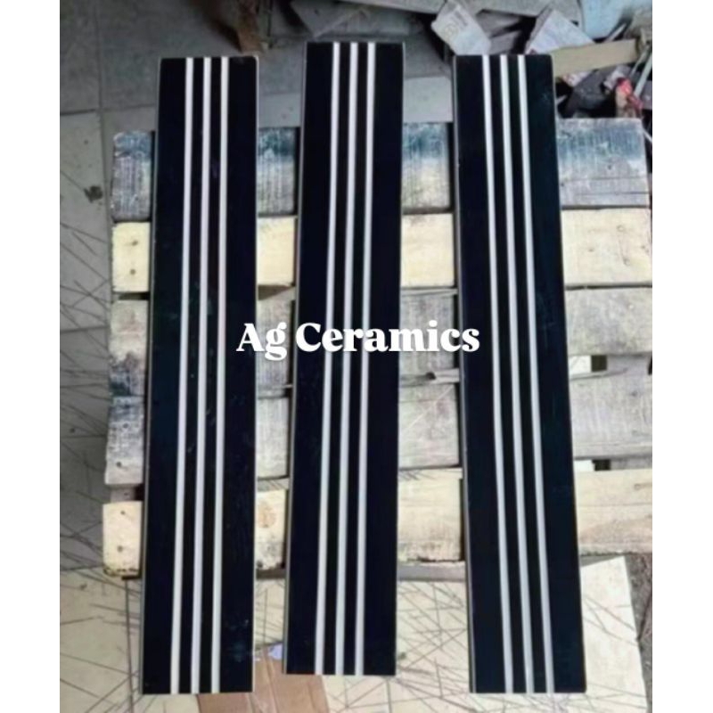 CODE A | GRANIT PLINT 10×60 STEPNOSING BEVEL HITAM | GLOSSY