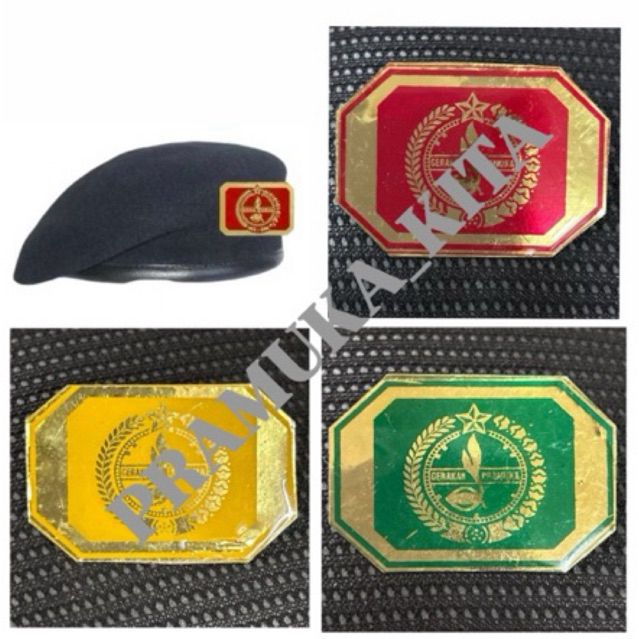 

Tatop Pramuka FIBERGLASS EMBLEM BARET BONI PUTRA PUTRI Penggalang Siaga Penegak Tanda Topi Merah Kuning Hijau