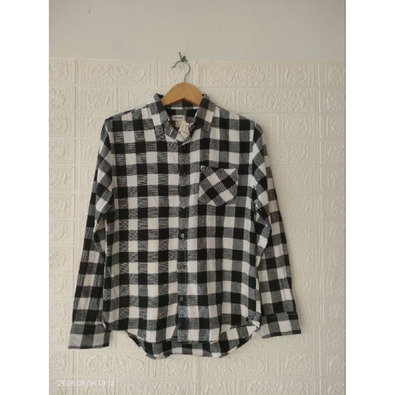 kemeja flanel browny ori motif kotak kotak bgs tebal adem